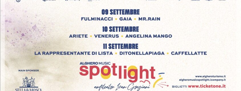 Dal 9 all’11 settembre 2022 all'Anfiteatro Ivan Graziani di Alghero si terrà la prima edizione dell’Alghero Music Spotlight